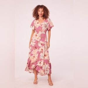 LIZA MAUVE FLORAL WRAP DRESS